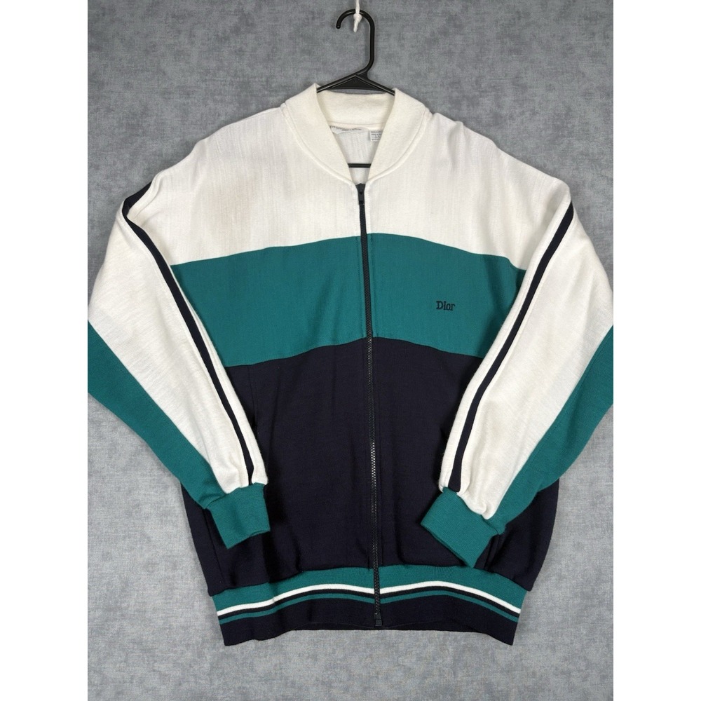 Vintage Christian Dior Monsieur Track Jacket Mens XL Full Zip Colorblock 80s